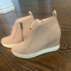 Blush Suede Wedge Sneaker Brand New